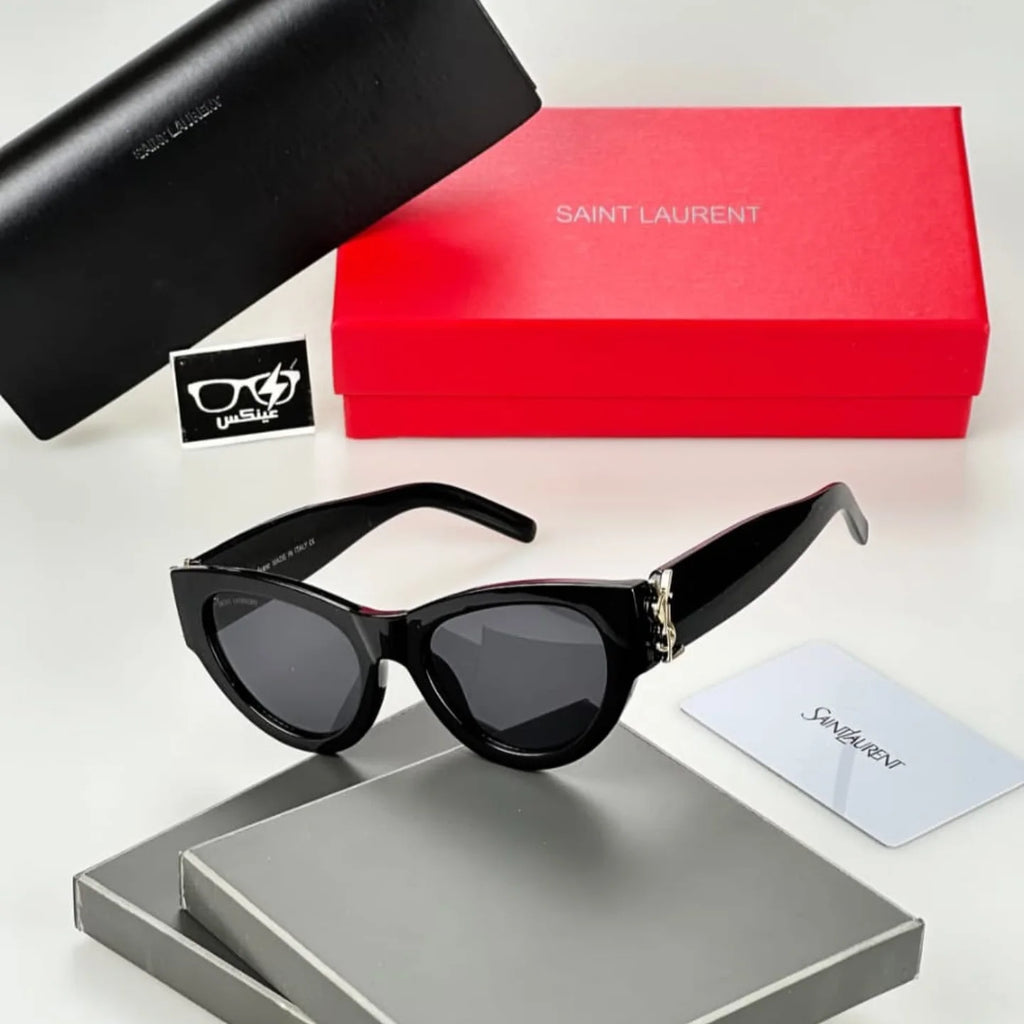 YSL Saint Laurent Cat-Eye Rim Sunglasses in Black and Gold for Her (Premium Quality) - Cash on Delivery