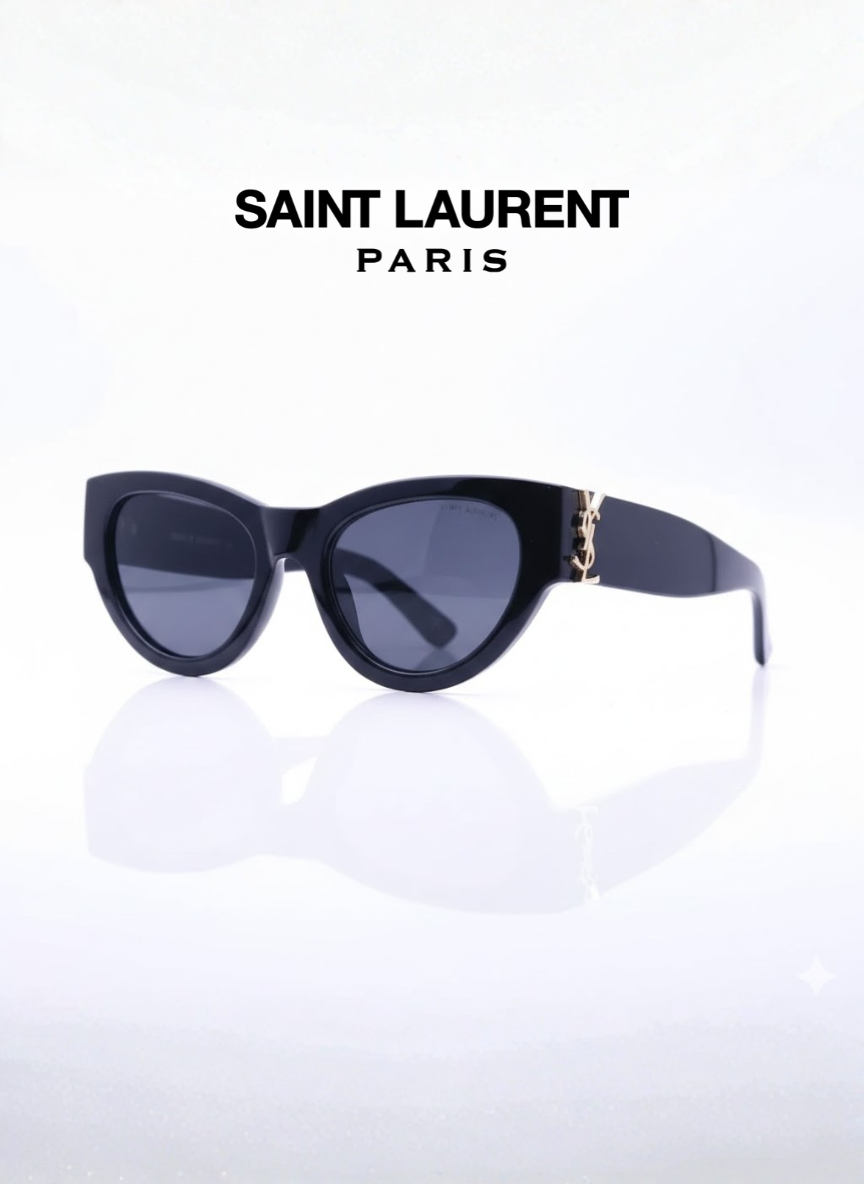 YSL Saint Laurent Cat-Eye Rim Sunglasses in Black and Gold for Her (Premium Quality) - Cash on Delivery