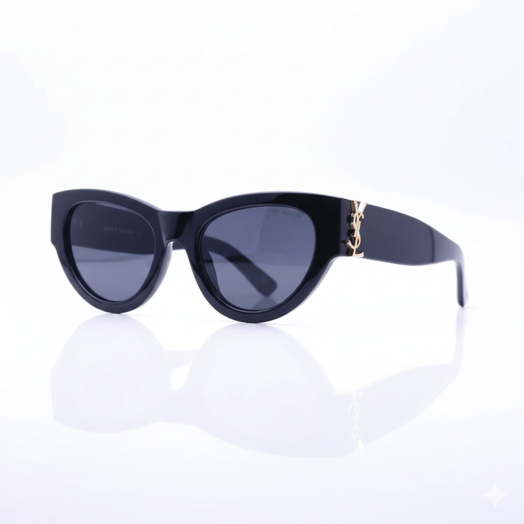 Cat-Eye Rim Sunglasses in Black and Gold for Her (Premium Quality) - Cash on Delivery