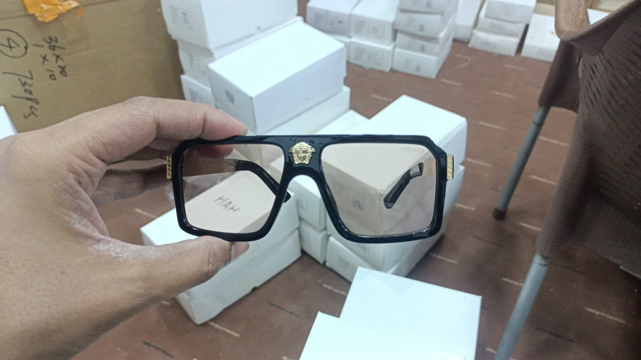 Versace Shield Square Gold Sunglasses for Both (Premium Quality) (Matte Black) - Cash on Delivery