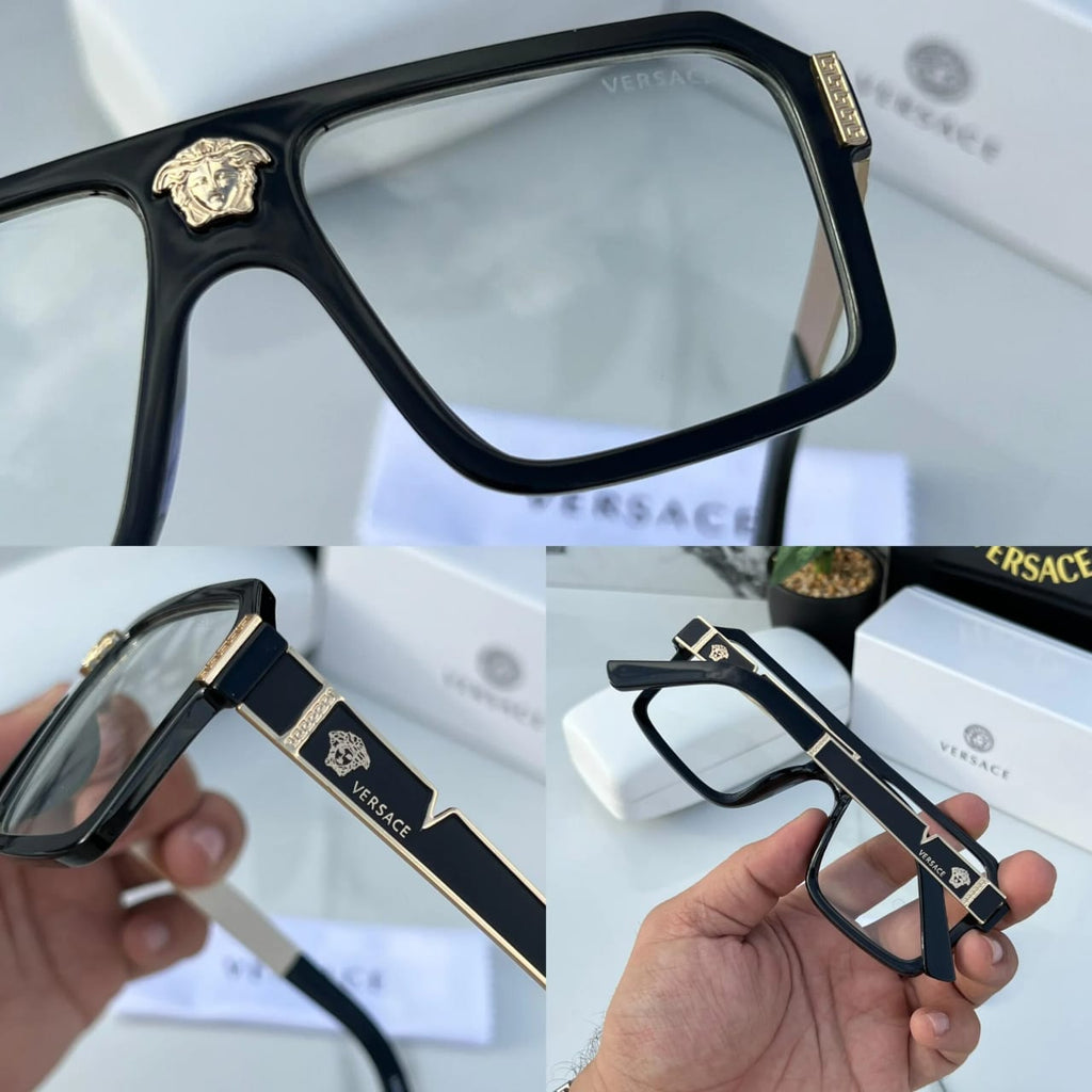 Versace Shield Square Gold Sunglasses for Both (Premium Quality) (Matte Black) - Cash on Delivery