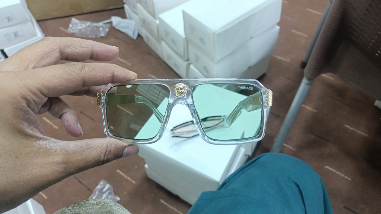 Versace Shield Square Gold Sunglasses for Both (Premium Quality) (Matte Black) - Cash on Delivery